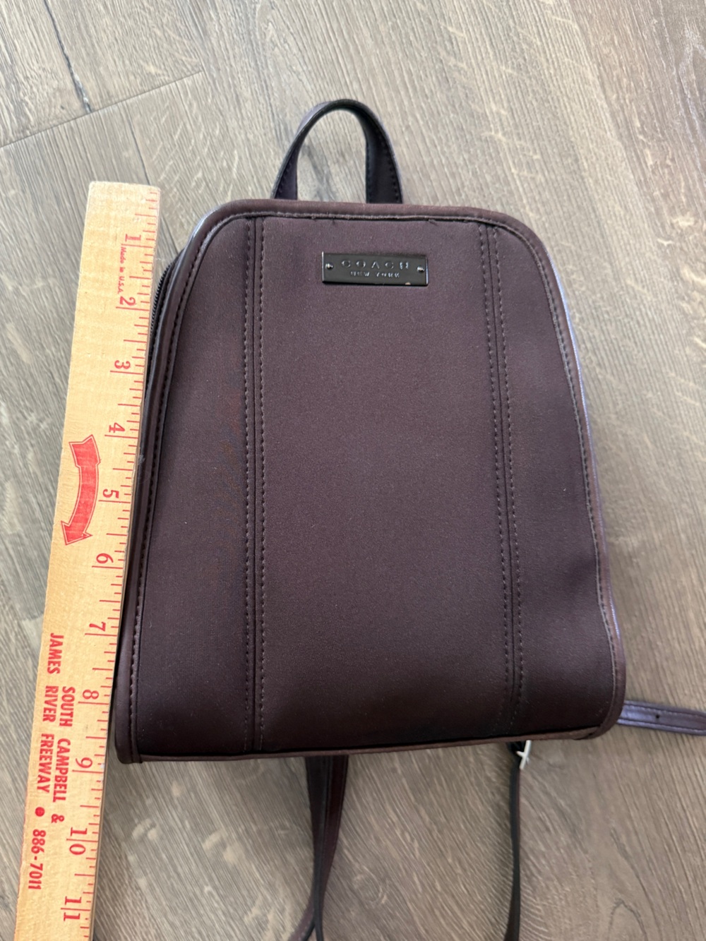 VINTAGE COACH neoprene and leather backpack, model 6215 - Picture 7 of 16